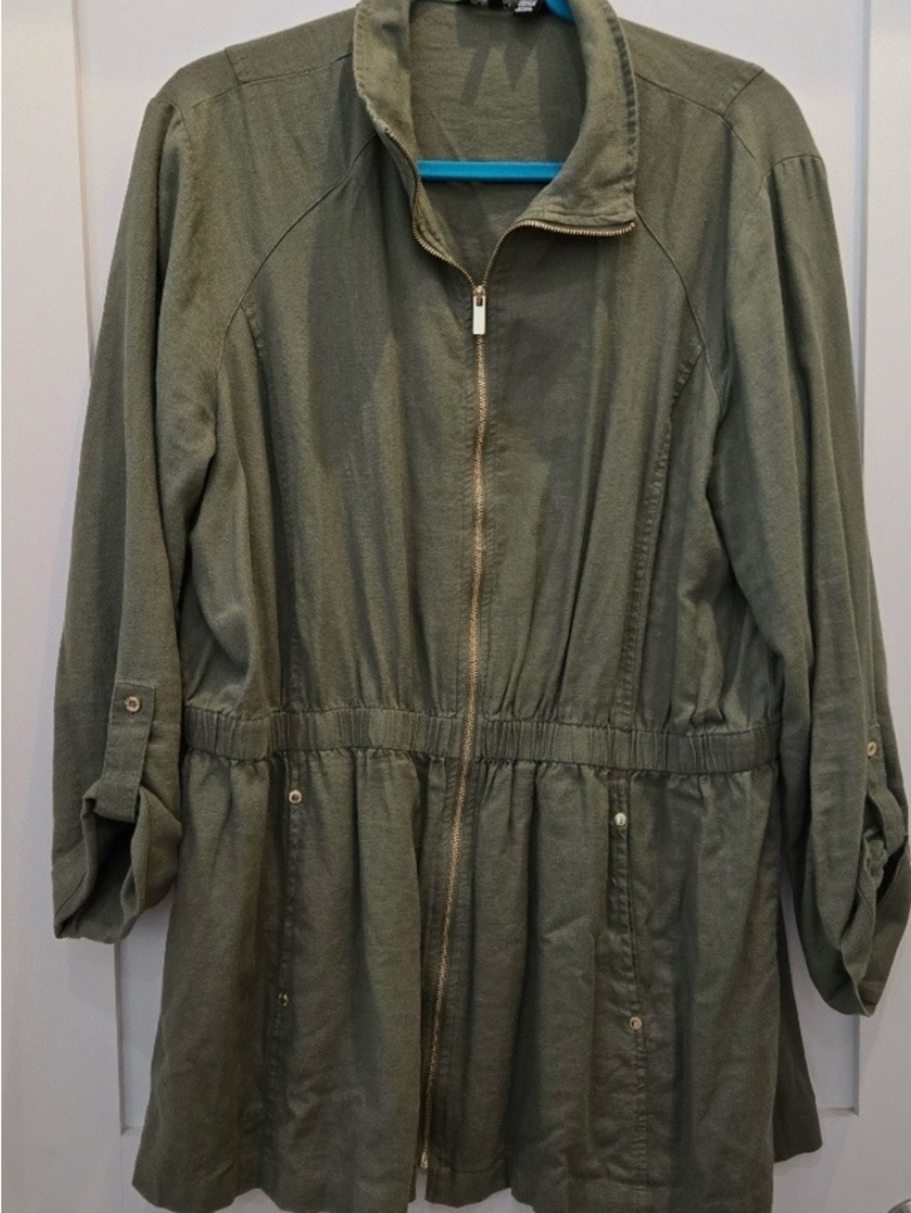 🧼Olive Zip-Front Utility Jacket Ellen Tracy